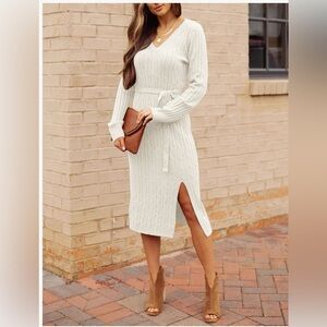 Women’s Merokeety Cream Sweater Dress